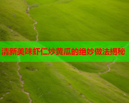 清新美味虾仁炒黄瓜的绝妙做法揭秘  第2张
